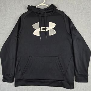 Under Armour Hoodie Mens Size Large Black Big Logo